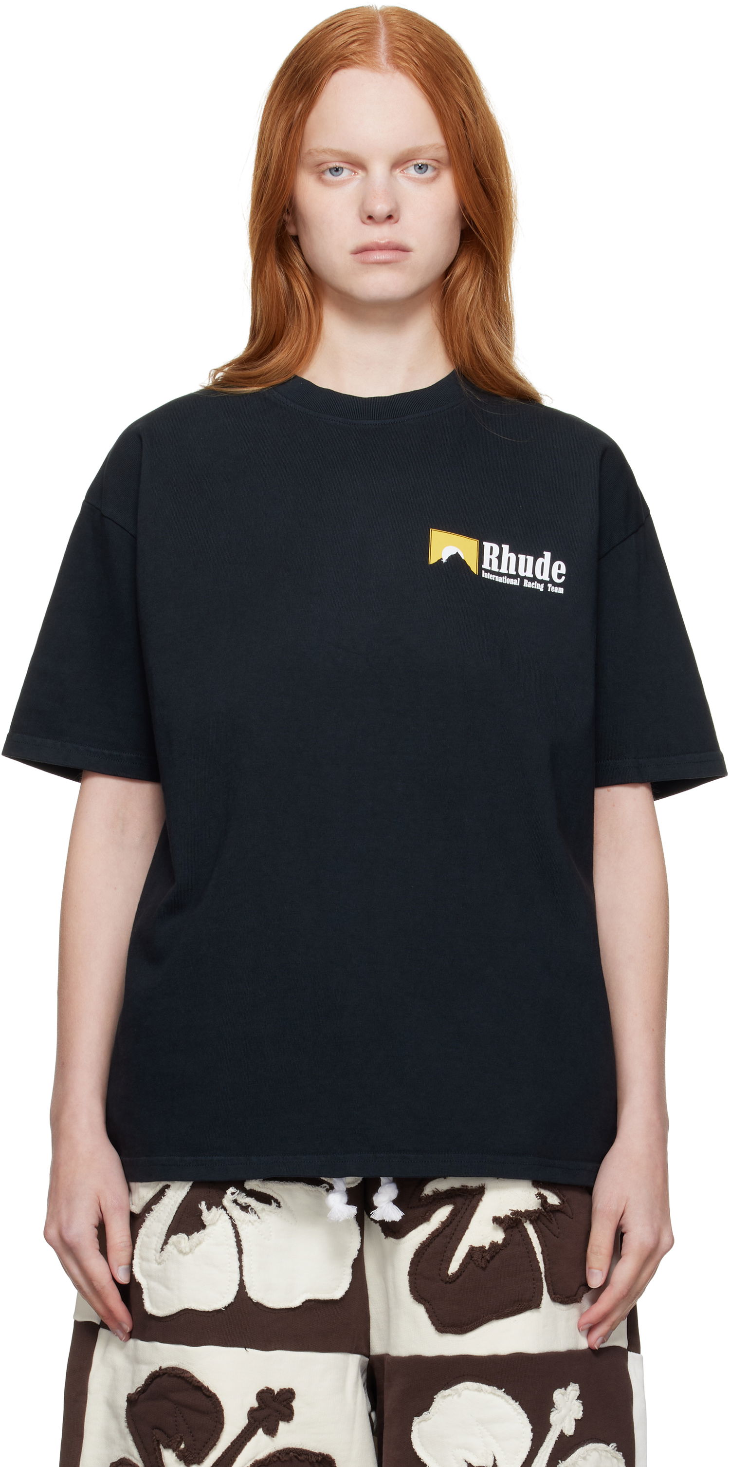T-shirt Rhude Rhude 'International Racing' Logo T-Shirt Sort | RHPF25TT10012, 0