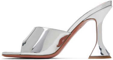 Tilbehør Amina Muaddi Amina Muaddi Lupita Slipper Heeled Sandals Metalisk | LUPITA SLIPPER CL MIRROR, 2