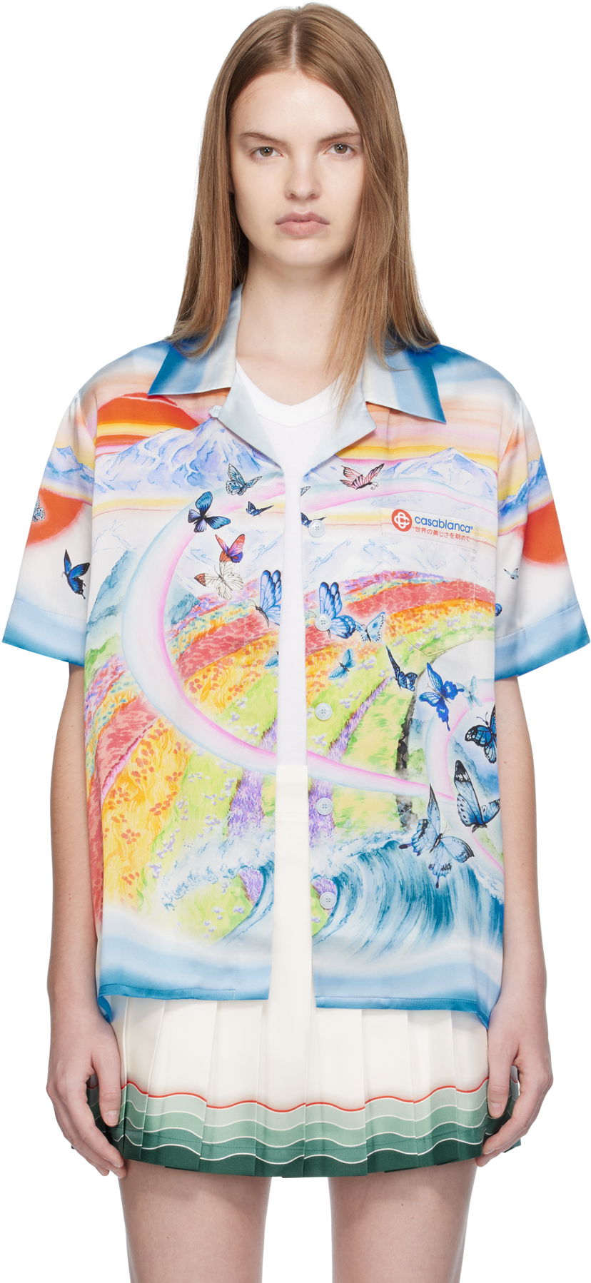 Skjorte Casablanca Casablanca Silk Resort Print Shirt Flerfarvet | WPF25-SH-200-02