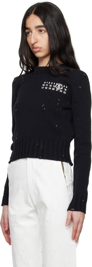 Sweater Maison Margiela MM6 Maison Margiela Paint Residue Knit Sweater Sort | S62HL0034 M13123, 3