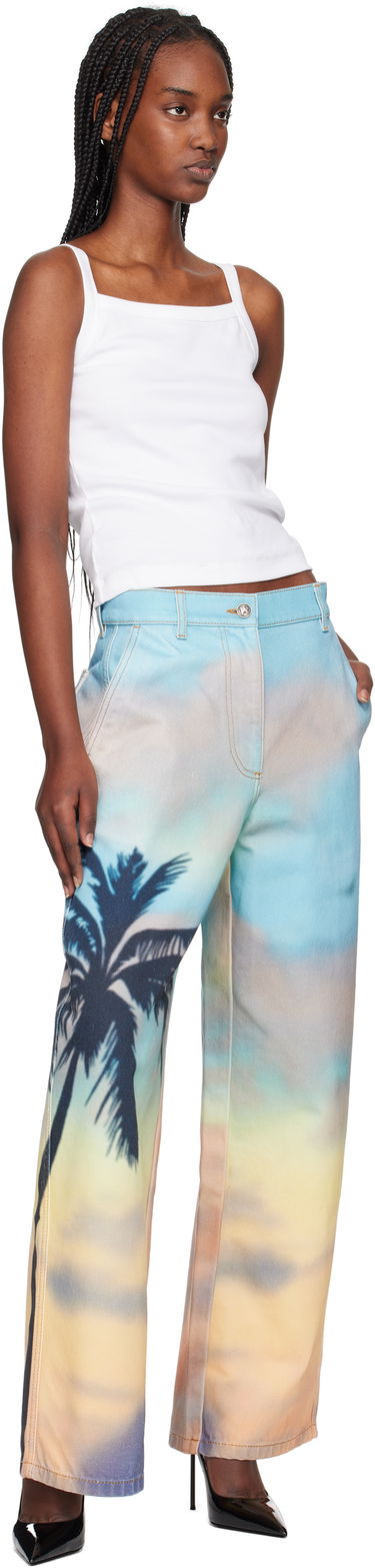Jeans Palm Angels Palm Angels Sunrise Palm Baggy Jeans Flerfarvet | PWYB040S25DEN0018410, 3
