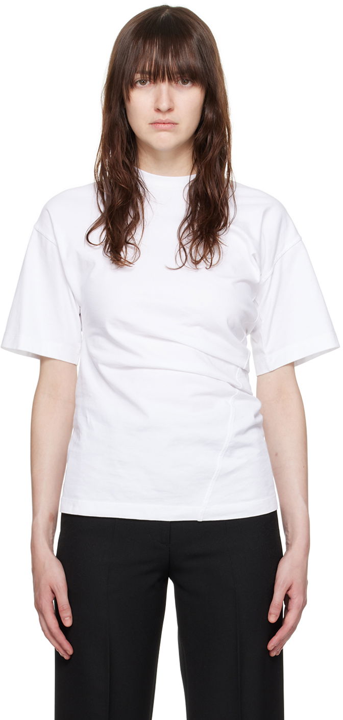T-shirt TOTEME Twisted T-Shirt Hvid | 243-WRT0342-FB0092