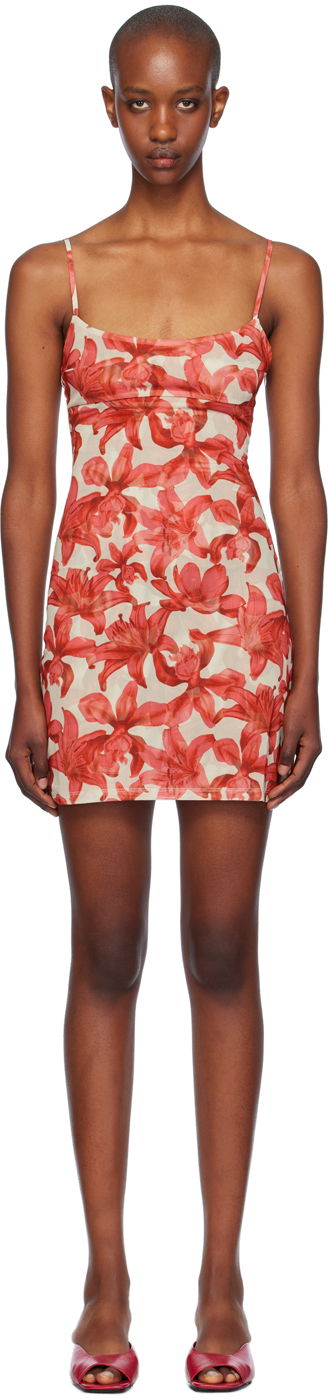 Kjole Miaou Miaou Anya Floral Print Mini Dress Rød | 5026PM1OAL