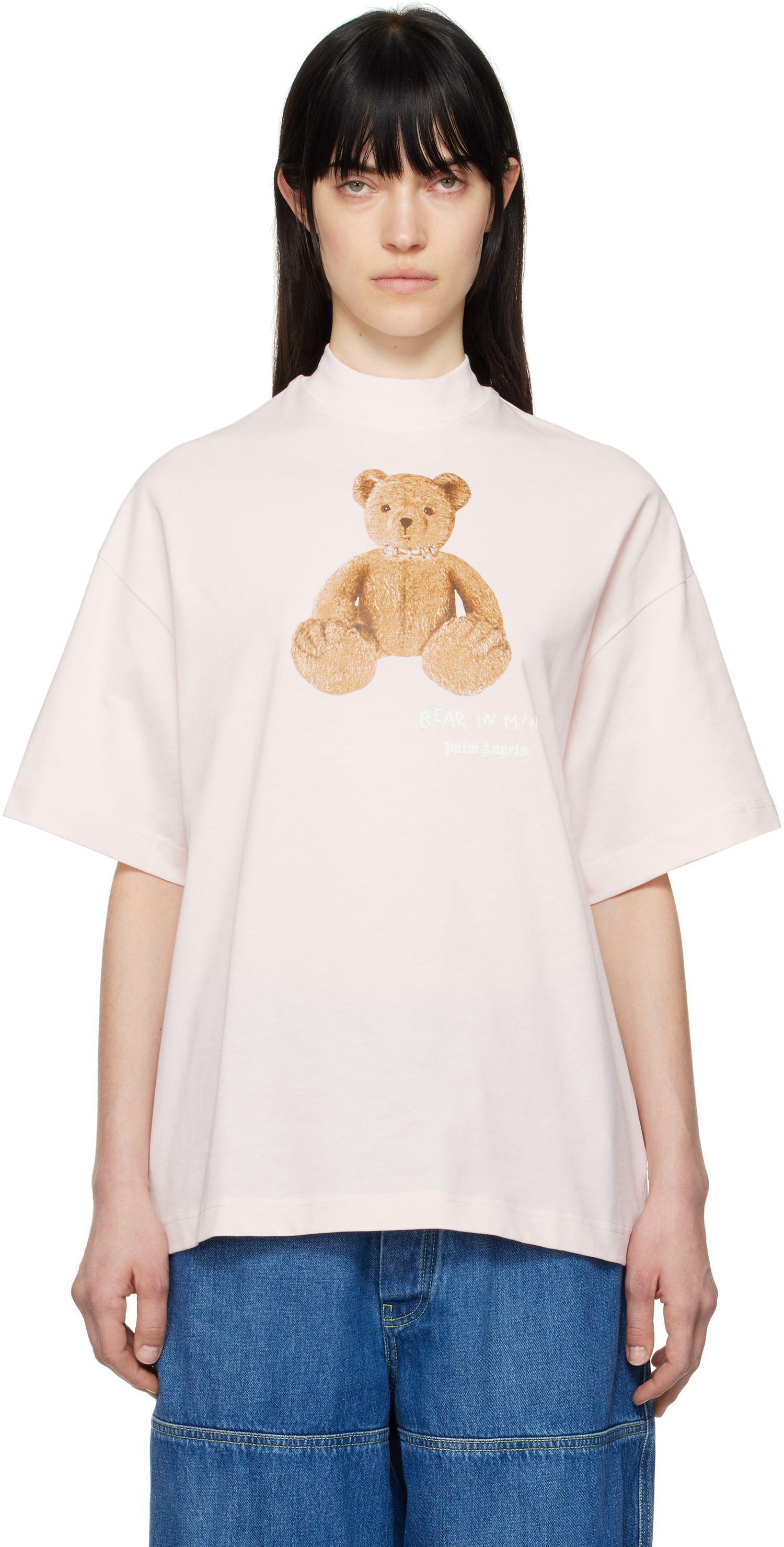 T-shirt Palm Angels Palm Angels 'Bear in Mind' Loose T-Shirt Lyserød | PWAA017S25JER0043C60, 0