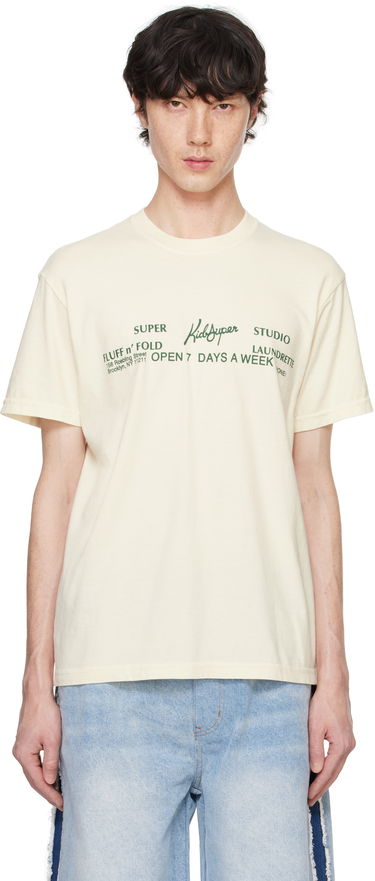 T-shirt KidSuper Laundromat Graphic Print T-Shirt Beige | AW24-TEE-21, 0