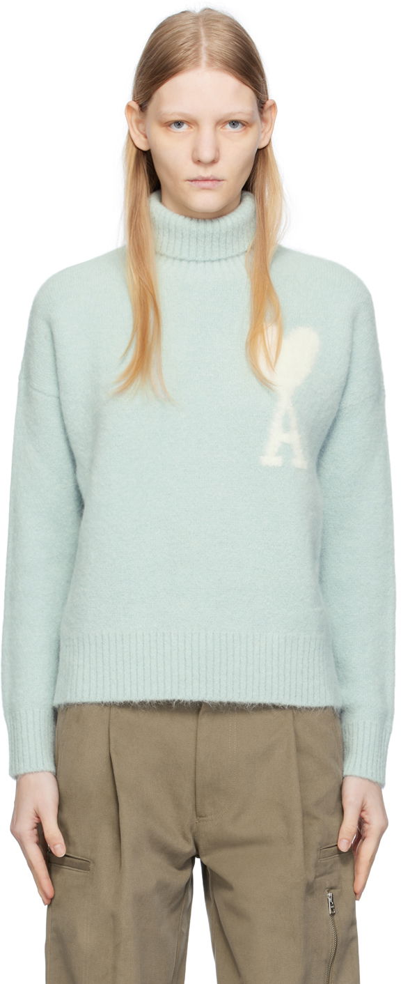 Sweater AMI Turtleneck Turkis | UKS425.KN0032, 0