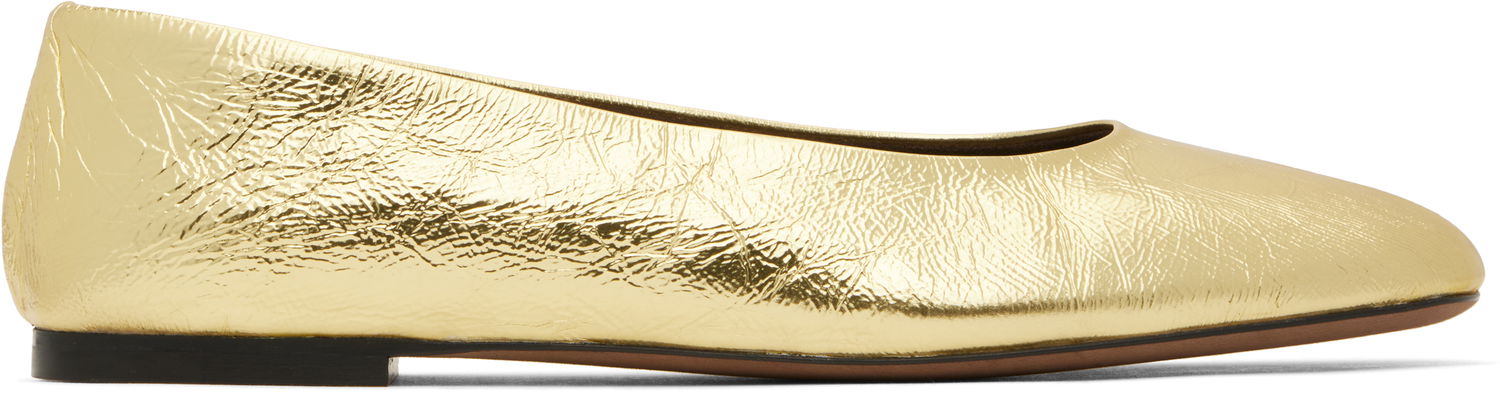 Skopleje The Row The Row Square Ballerina Flats Metalisk | F1598-M39, 0