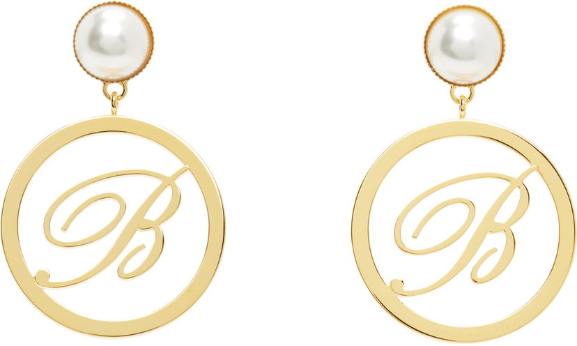 Øreringe Blumarine Blumarine Faux-Pearl Initial Earrings Metalisk | P522W326A