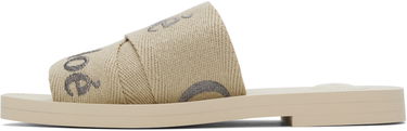 Skopleje CHLOÉ Chloé Woody Logo Slides Beige | CHC25S188QT, 2