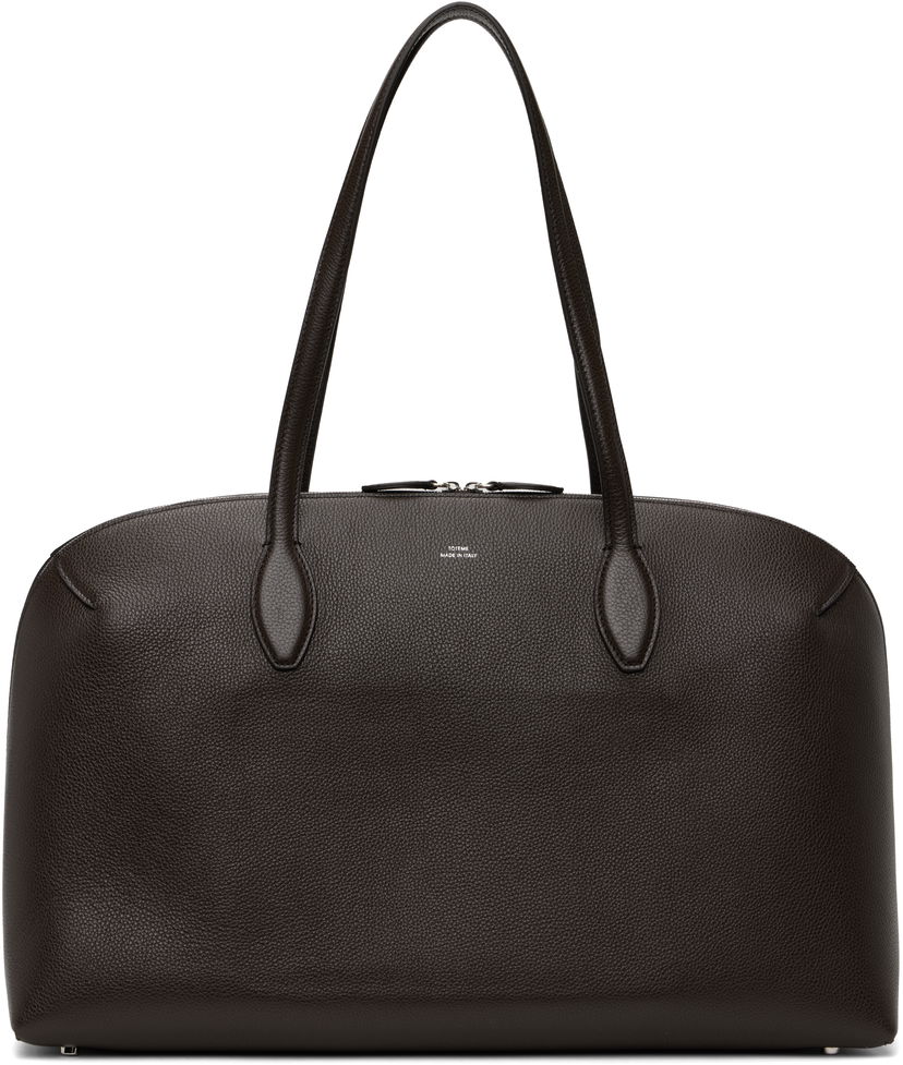 Mulepose TOTEME TOTEME Grained-Leather Day Tote Brun | 252-WAL0082-LE0139