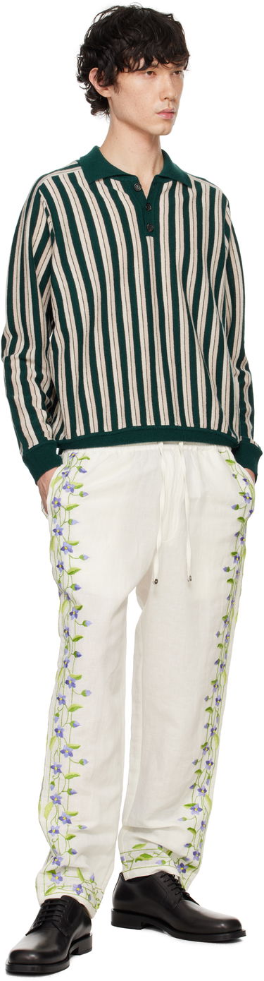 Sweater Bode Bode Hogan Stripe Polo Grøn | MRF24KT006, 3
