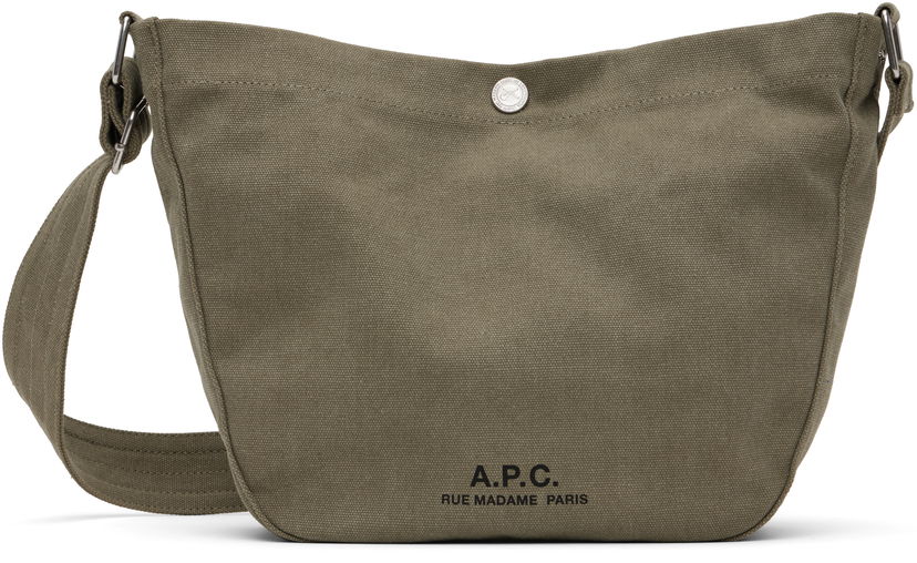 Skuldertaske A.P.C. A.P.C. Journal Small Canvas Crossbody Bag Grøn | PSAJZ-M67010