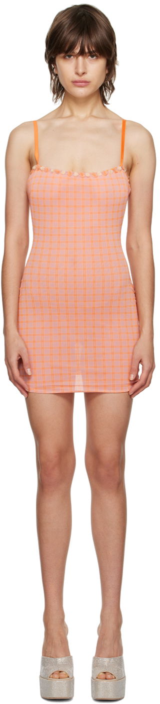 Kjole GUIZIO Guizio Check Mini Dress Orange | DGS21D1001_PLD