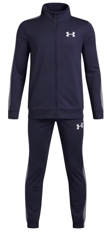 Træningsdragt Under Armour Rival Knit Full-Zip Striped Track Suit Mørkeblå | 1363290-403, 0