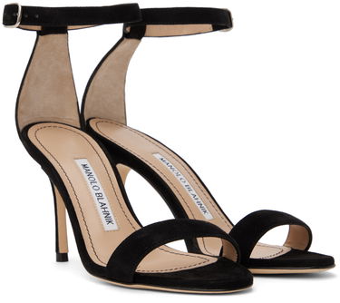 Tøj Manolo Blahnik Manolo Blahnik Chaos Suede Heeled Sandals Sort | 9XX-0740, 3