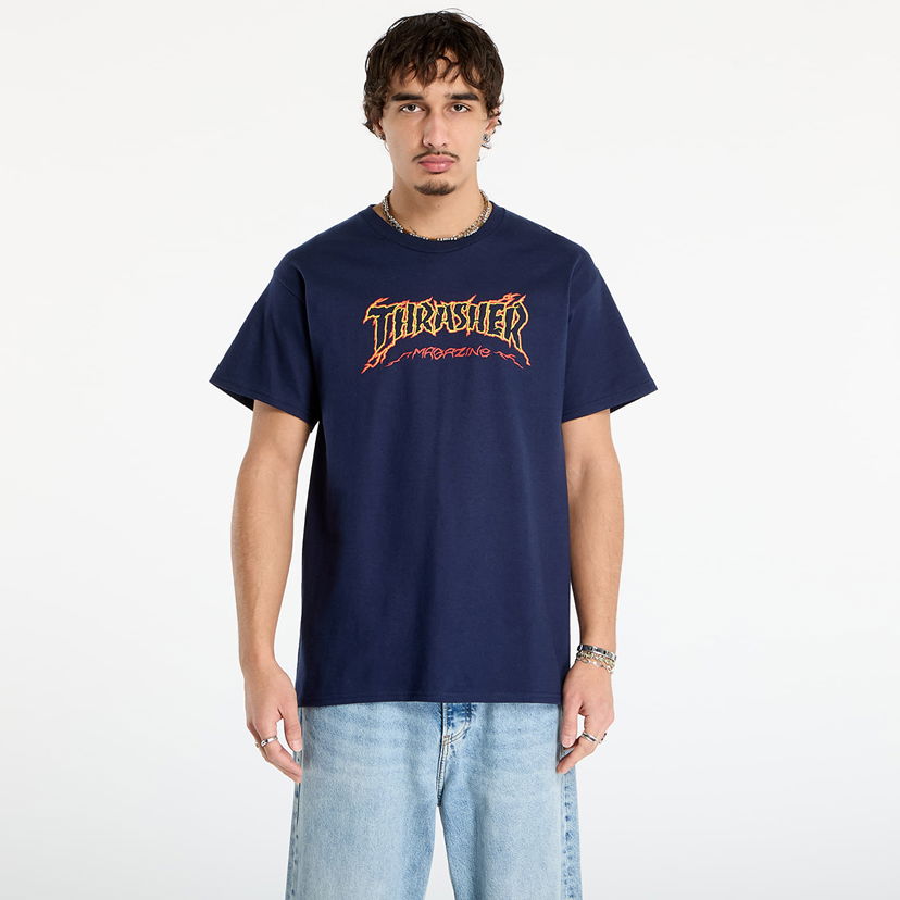 T-shirt Thrasher T-Shirt Thrasher Cracked by Exteenager Mørkeblå | 145774