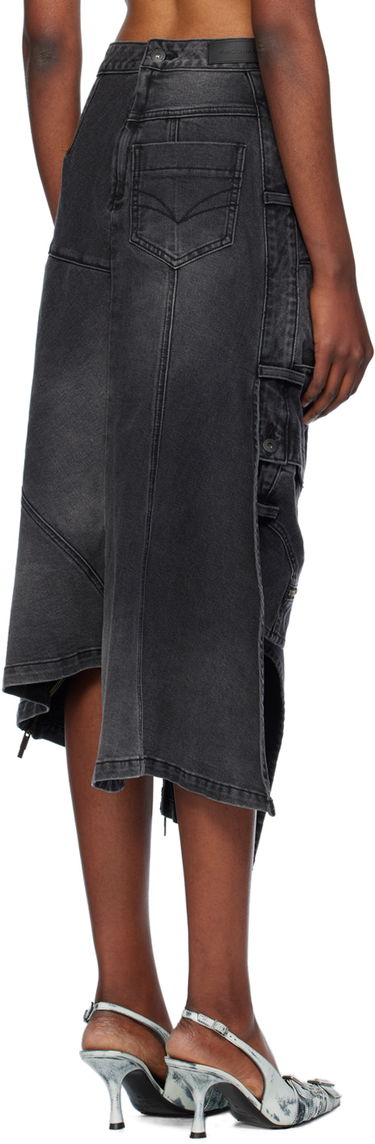 Nederdel Feng Chen Wang Feng Chen Wang Deconstructed Denim Midi Skirt Grå | FWF18SK04, 2