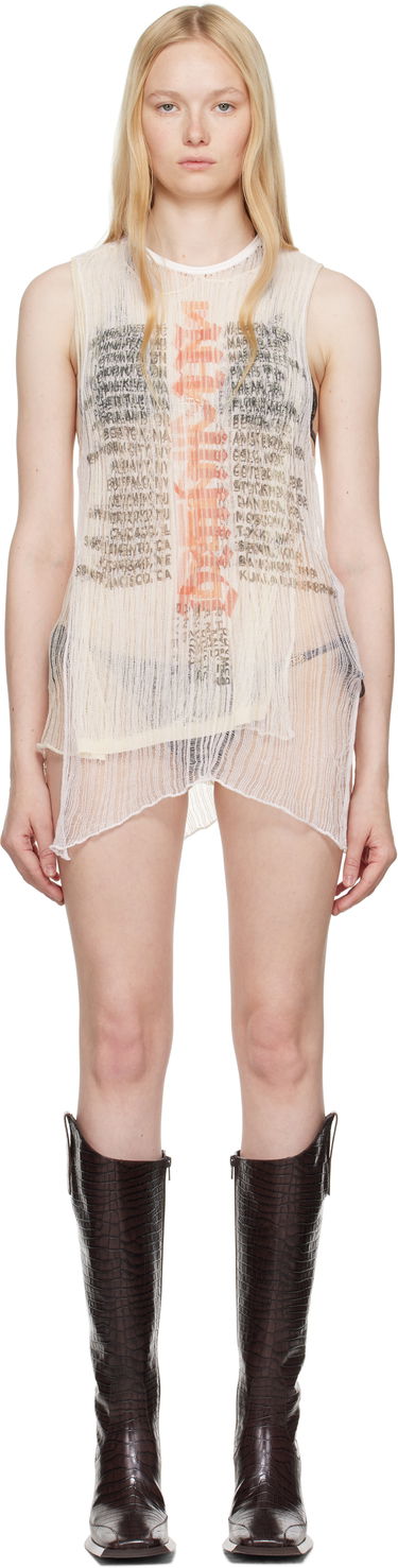 Tanktop Diesel Diesel K-Abante-B Sleeveless Graphic Print Tank Top Beige | A18805 0AFBT, 0