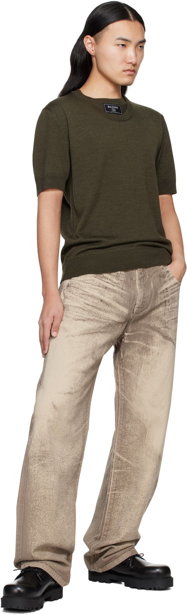 Jeans Balmain Balmain Loose-Fit Jeans Beige | EH1ML155DF57, 3