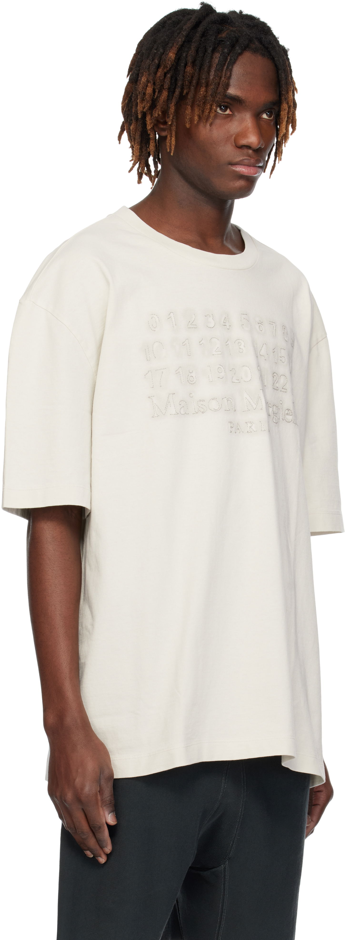 T-shirt Maison Margiela Maison Margiela Embroidered Logo T-Shirt Hvid | S50GC0705 S24567, 1