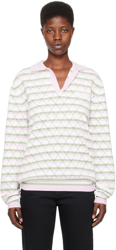 Sweater We11done We11done Striped Knit Polo Shirt Flerfarvet | WD-KT0-24-639-U-LP, 0