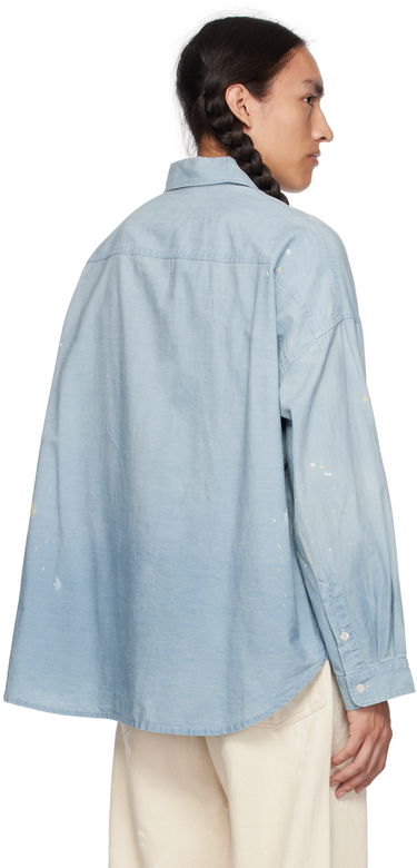 Skjorte R13 R13 Paint Splatter Button-Up Shirt Blå | R13WD170-D136A, 2