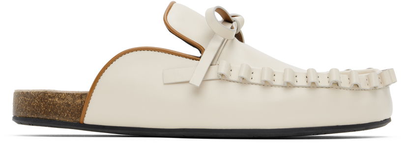 Tøj JW Anderson JW Anderson Ruffle Slip-on Loafers Hvid | LF0068-LA0323