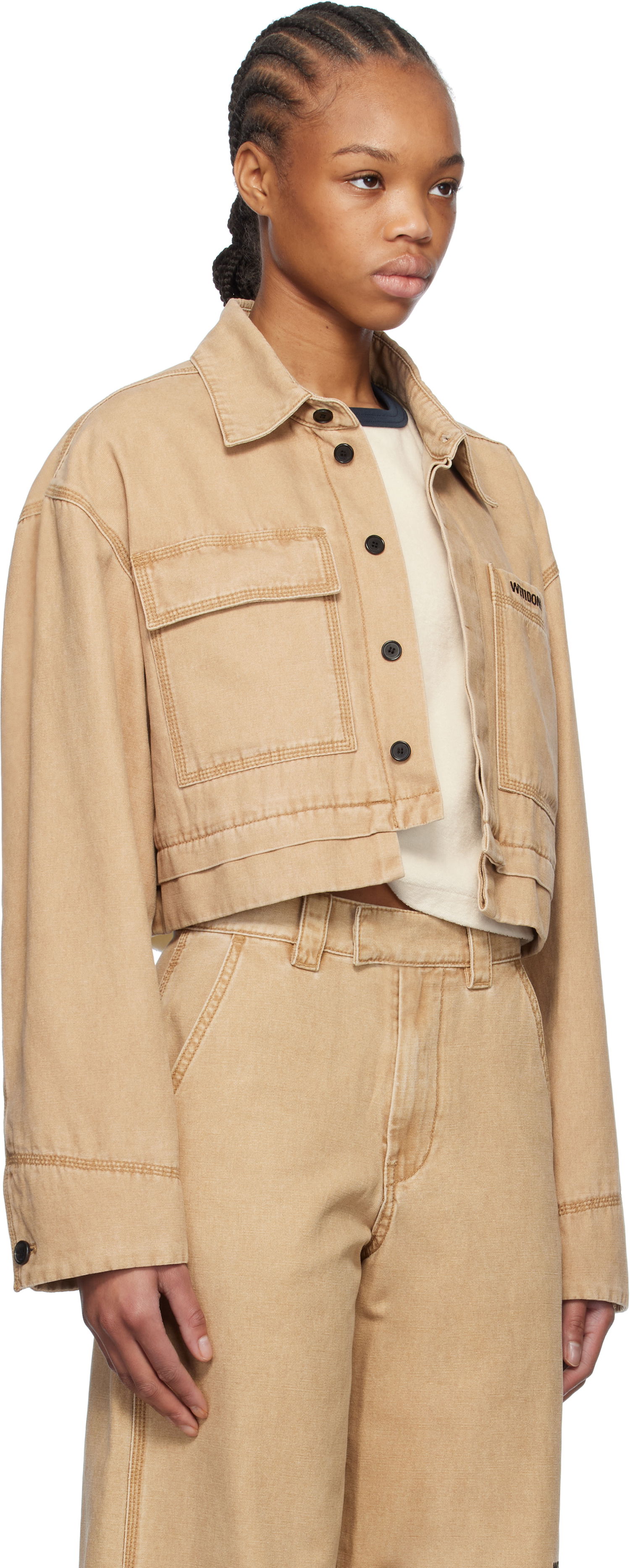 Jakke We11done We11done Cropped Work Jacket Beige | WD-JK0-25-055-W-BG, 1