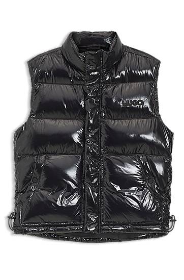 Vest BOSS Water-repellent Gloss Puffer Gilet Sort | 50547981, 0