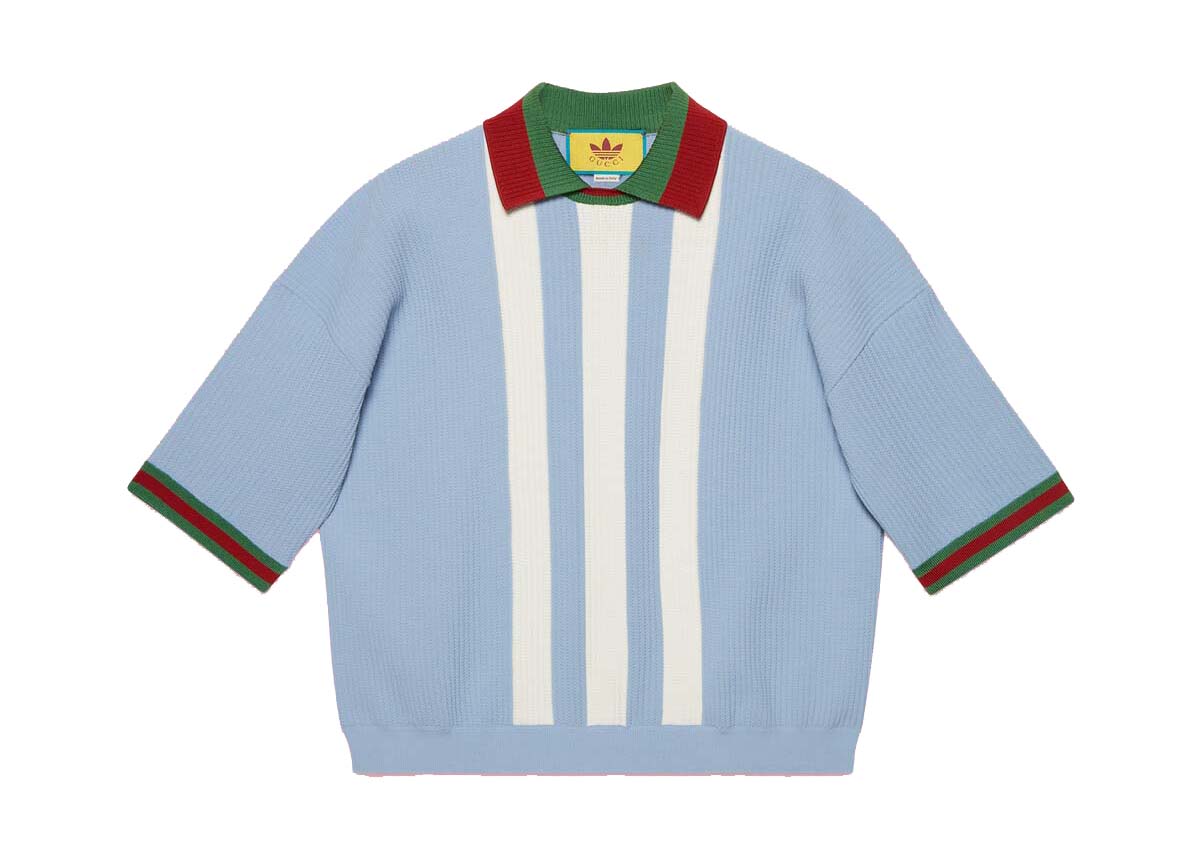 Polo skjorte Gucci adidas x Viscose Polo Light Blue Blå | ‎700482 XKCDS 4748, 0