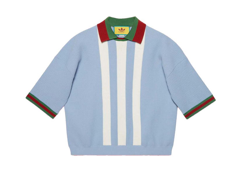 Polo skjorte Gucci adidas x Viscose Polo Light Blue Blå | ‎700482 XKCDS 4748