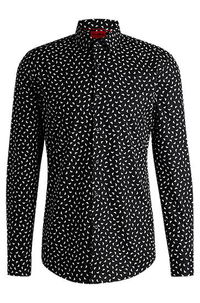 Slim-Fit Printed Cotton Poplin Shirt
