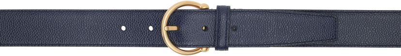 Bælter Thom Browne Thom Browne Pebble Grain Round Buckle Belt Mørkeblå | MCX067A-00198