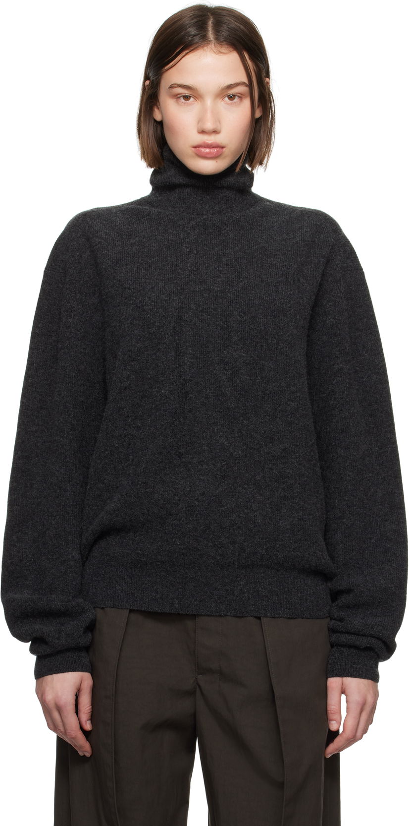Sweater LEMAIRE LEMAIRE Ribbed Turtleneck Sweater Grå | TO1315 LK1026