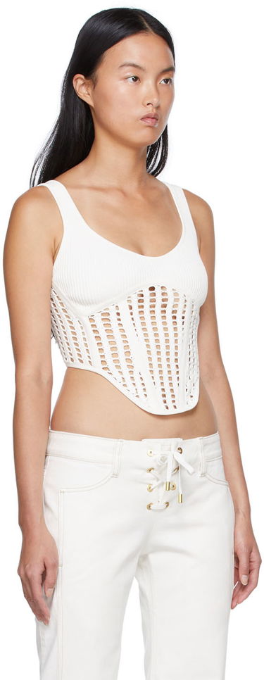 Tanktop Dion Lee Recycled Viscose Tank Top with Lace Up Hvid | A7568S22, 1