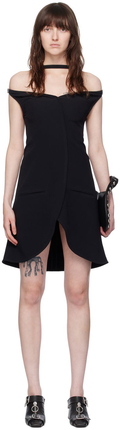Kjole Courrèges Courrèges Ellipse Off-Shoulder Minidress Sort | 224CRO383VI0013, 0