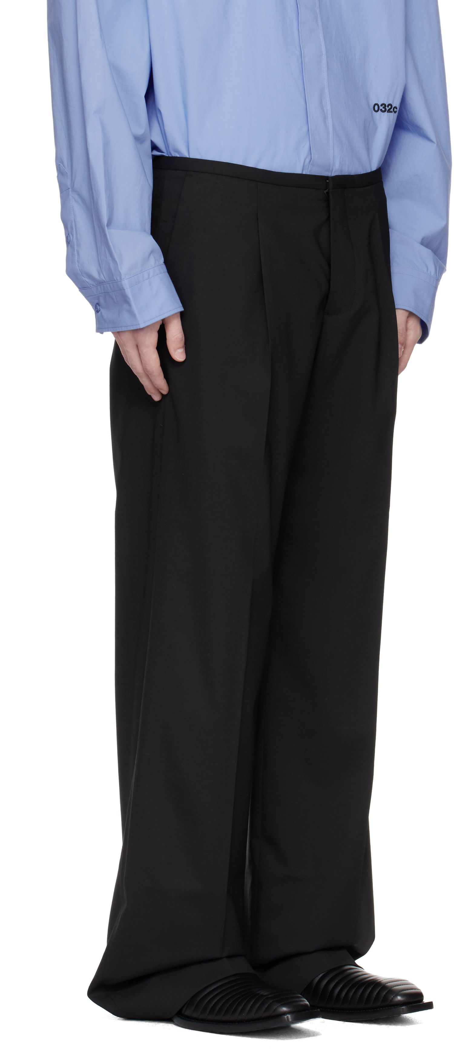 Bukser 032C 032c 'Office Attire' Wide Leg Suit Trousers Sort | S25-MRW-0903-000, 1