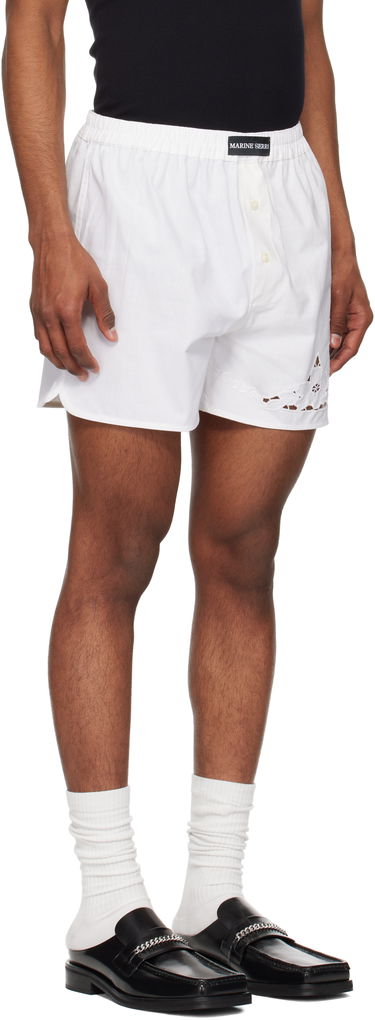 Boksere Marine Serre Marine Serre Regenerated Linen Shorts Hvid | USH002A UWOV0007, 1