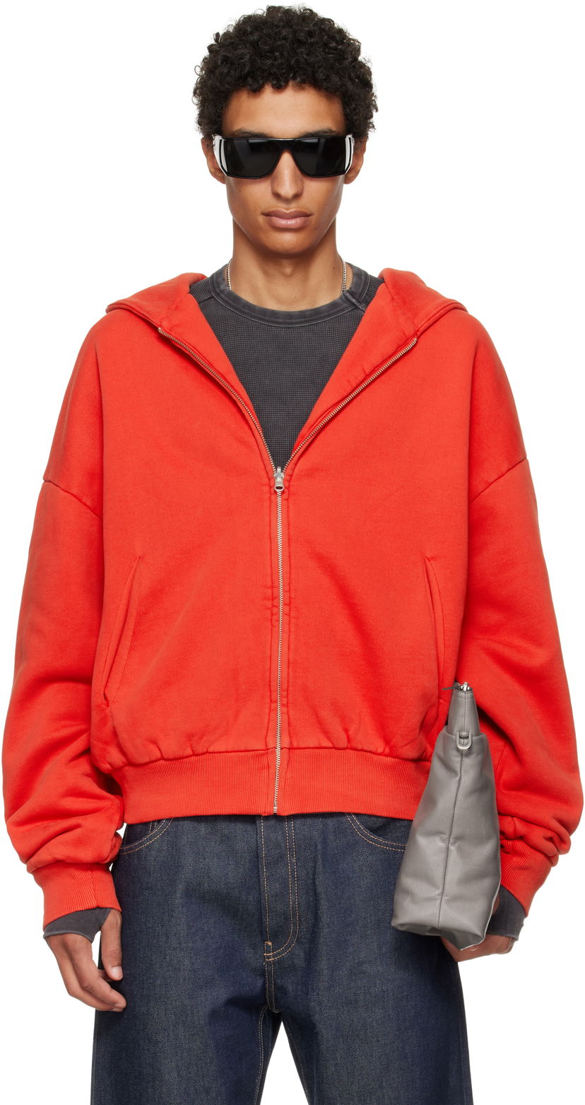 Sweatshirt Entire Studios Entire Studios Thermal Zip-Up Hoodie Rød | ES2488CH