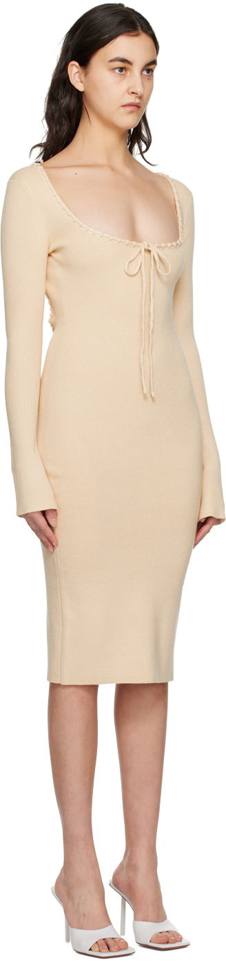 Kjole GUIZIO Guizio Bow Midi Dress Beige | DGF22E702_CRM, 1
