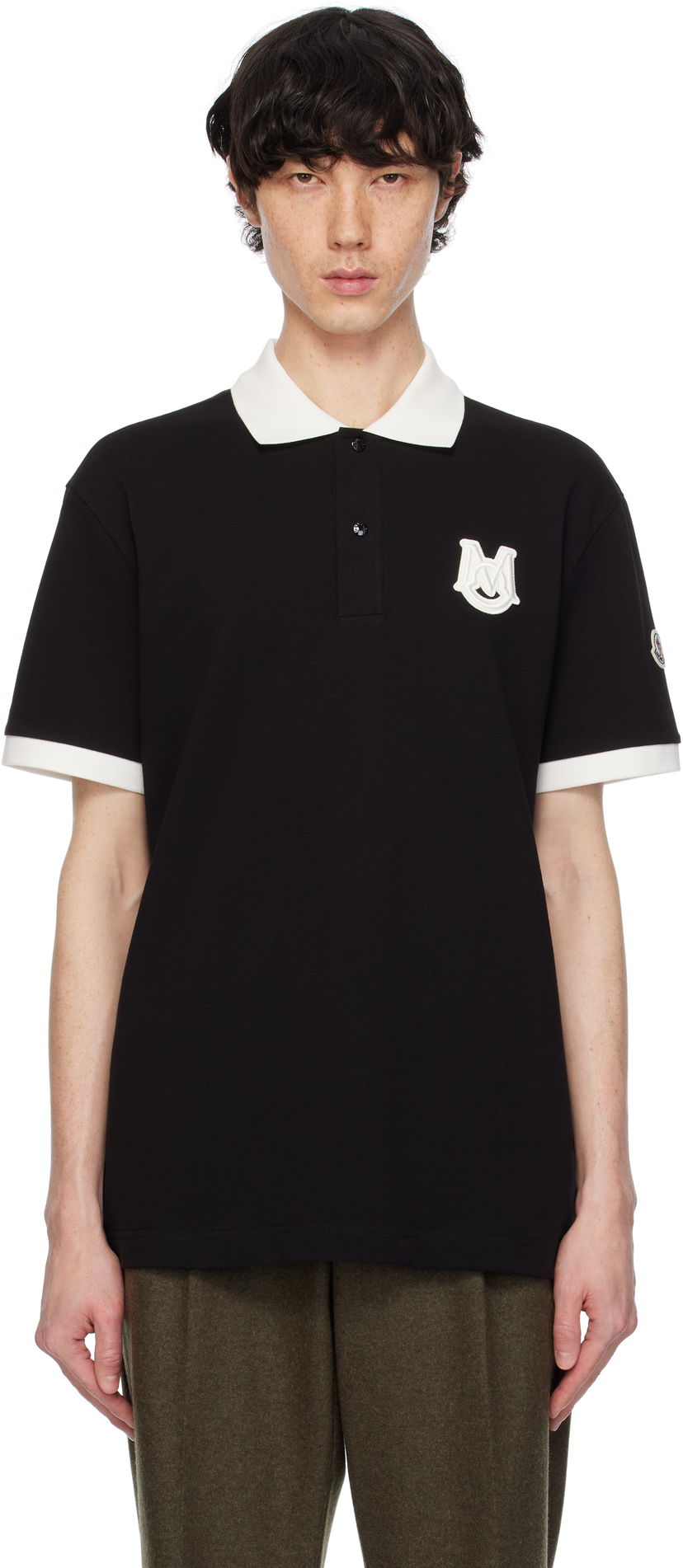 Polo skjorte Moncler Archivio Short Sleeve Polo Sort | K10918A0000589A16