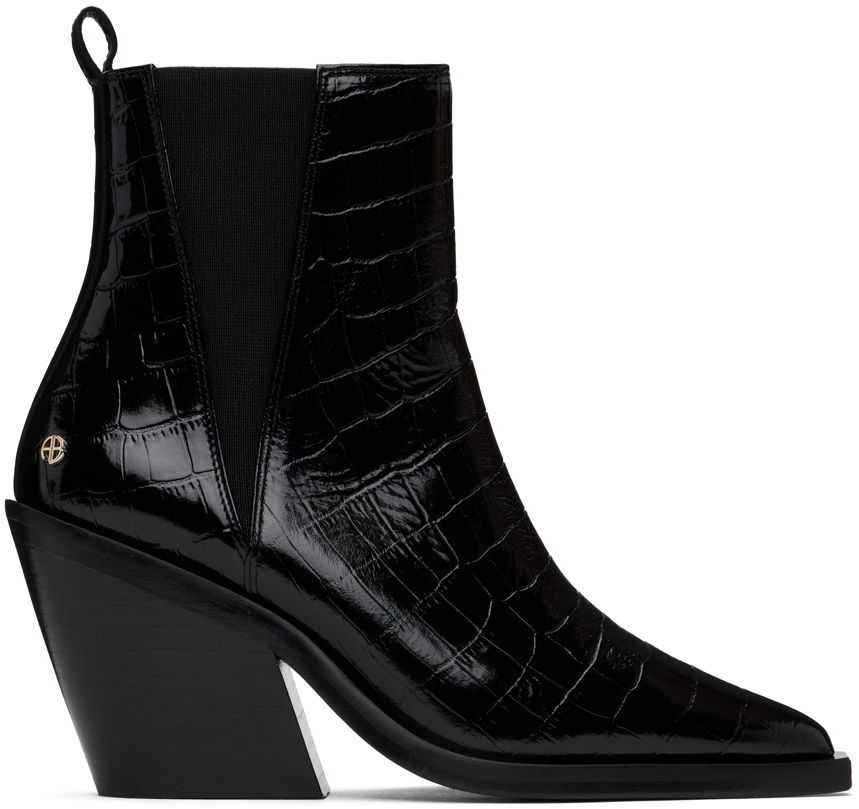 Sneakers og sko Anine Bing Bekah Black Leather Chelsea Boots Sort | A-14-10194-010, 0
