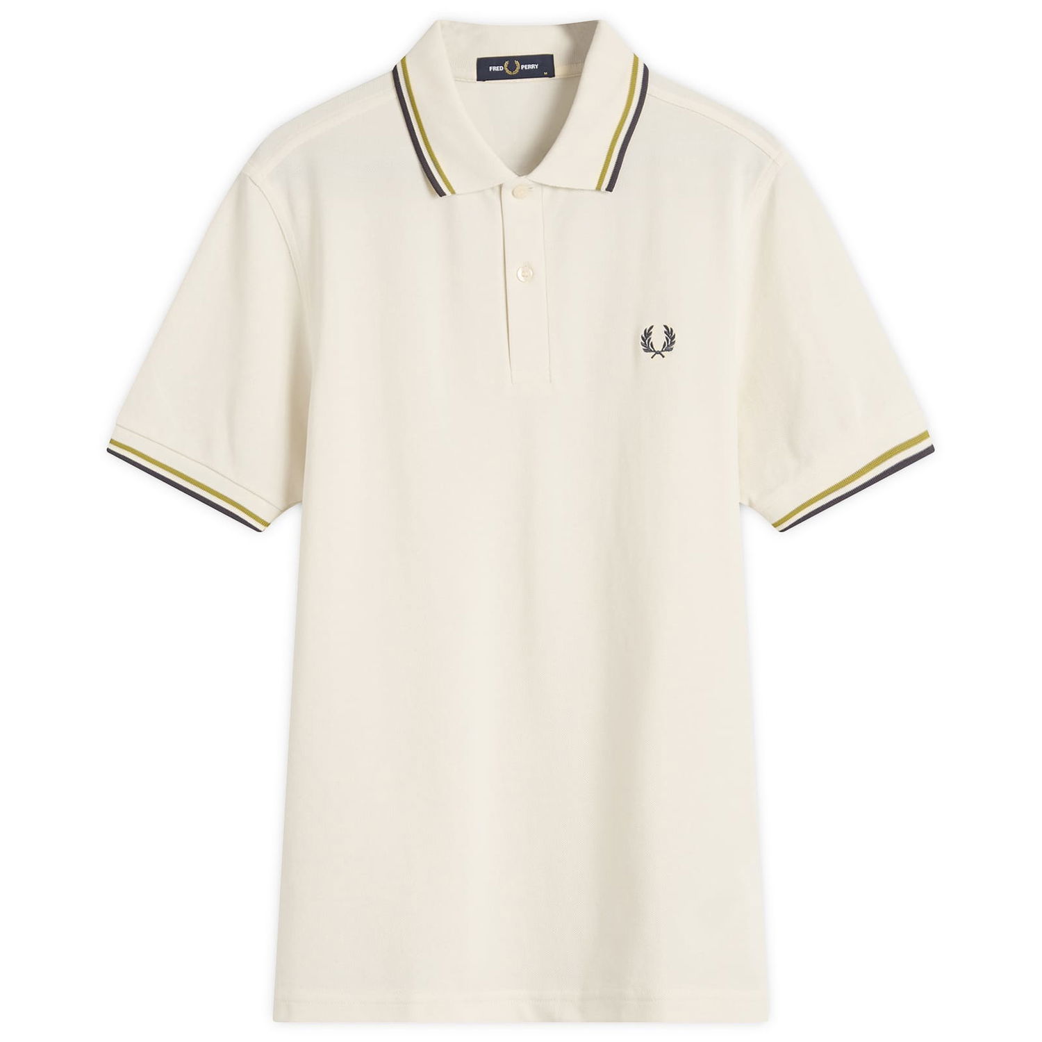 Polo skjorte Fred Perry Fred Perry Twin Tipped Polo Shirt, Size Large Hvid | M3600-46A, 1