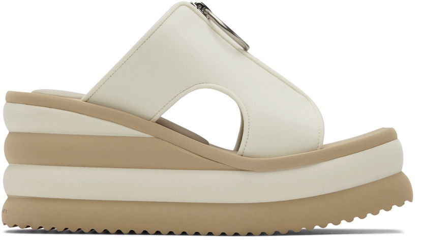 Kjole Stella McCartney Stella McCartney Scuba Slide Wedge Sandals Hvid | 810059AF00U0