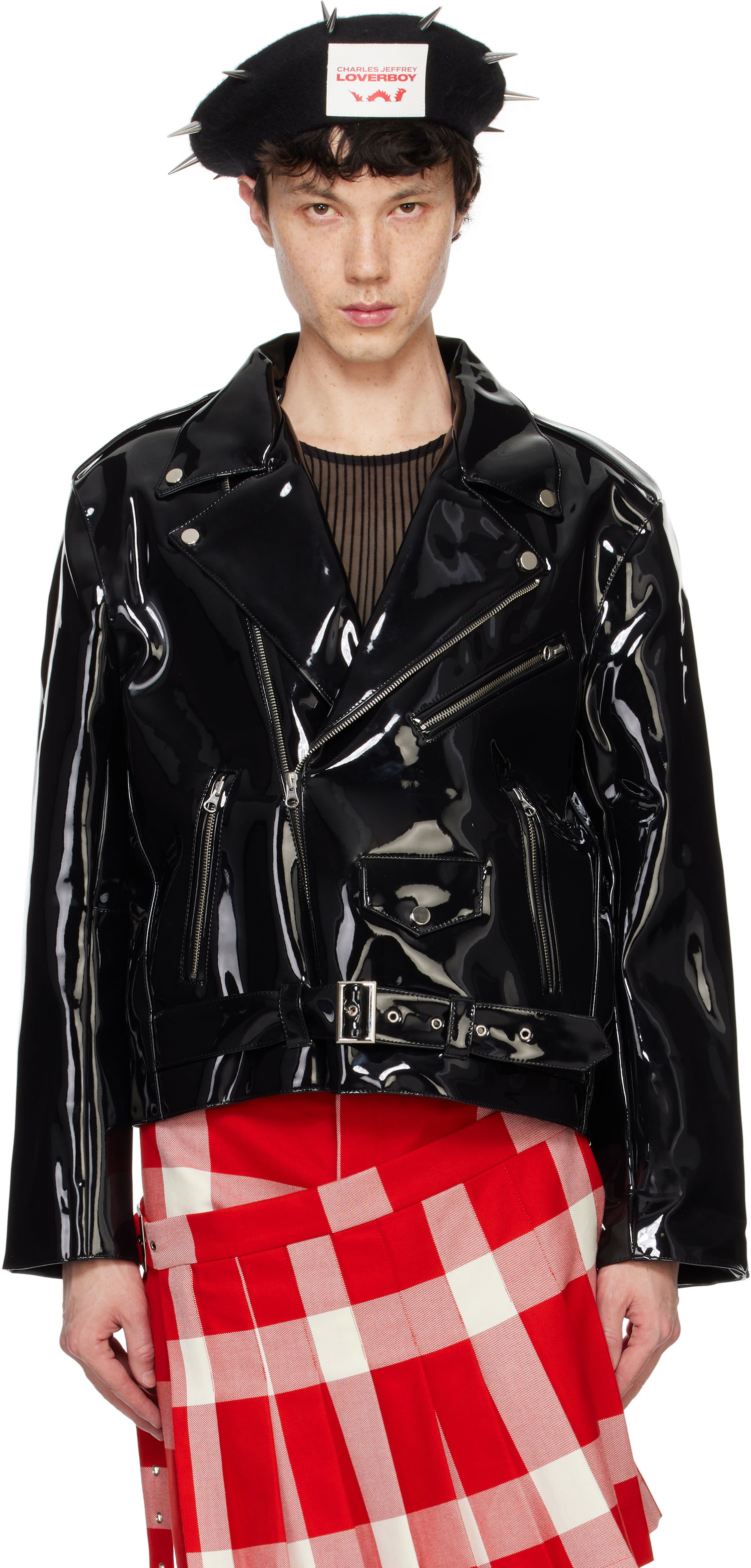 Bomberjakke Charles Jeffrey Loverboy Biker Jacket With Belt Sort | 42010201, 0