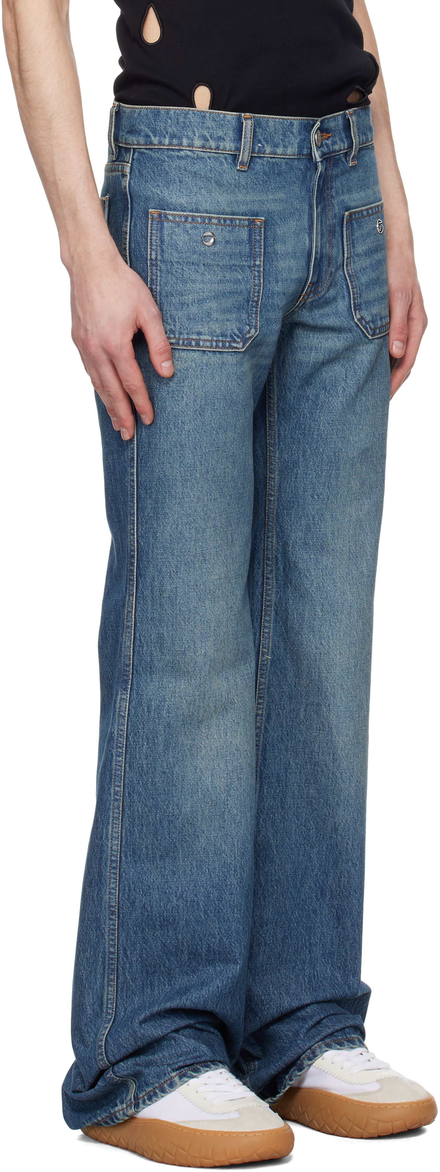 Jeans Coperni Coperni Four Pocket Straight Leg Jeans Blå | COPP108F2014MEN, 1