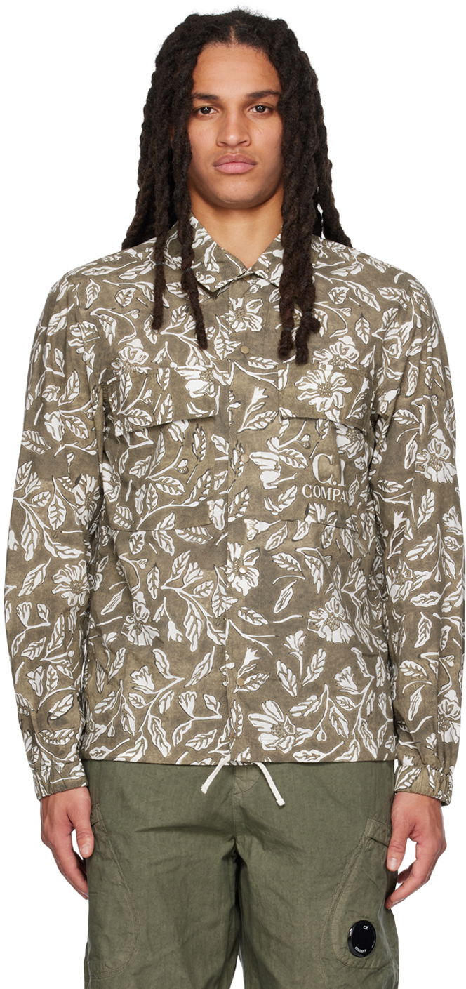 Skjorte C.P. Company Floral Shirt Grøn | 14CMSH281A-006532P, 0
