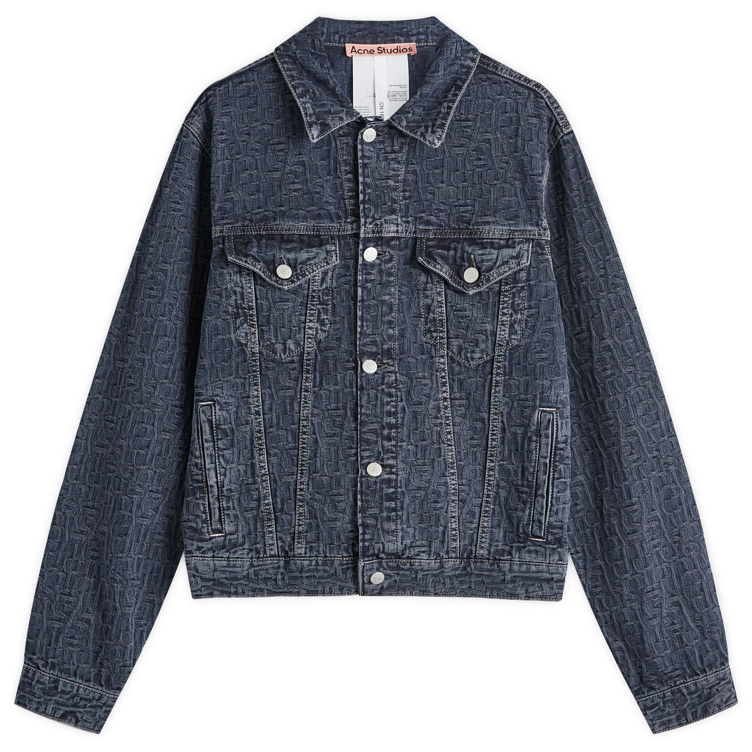 Jakke Acne Studios Rye Monogram Denim Jacket Mørkeblå | B90775-AIL, 0