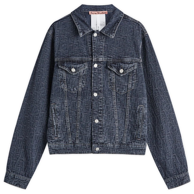 Jakke Acne Studios Rye Monogram Denim Jacket Mørkeblå | B90775-AIL