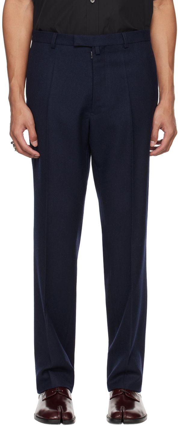 Bukser Maison Margiela Pleated Trousers Mørkeblå | SI1KA0009 S60309, 0